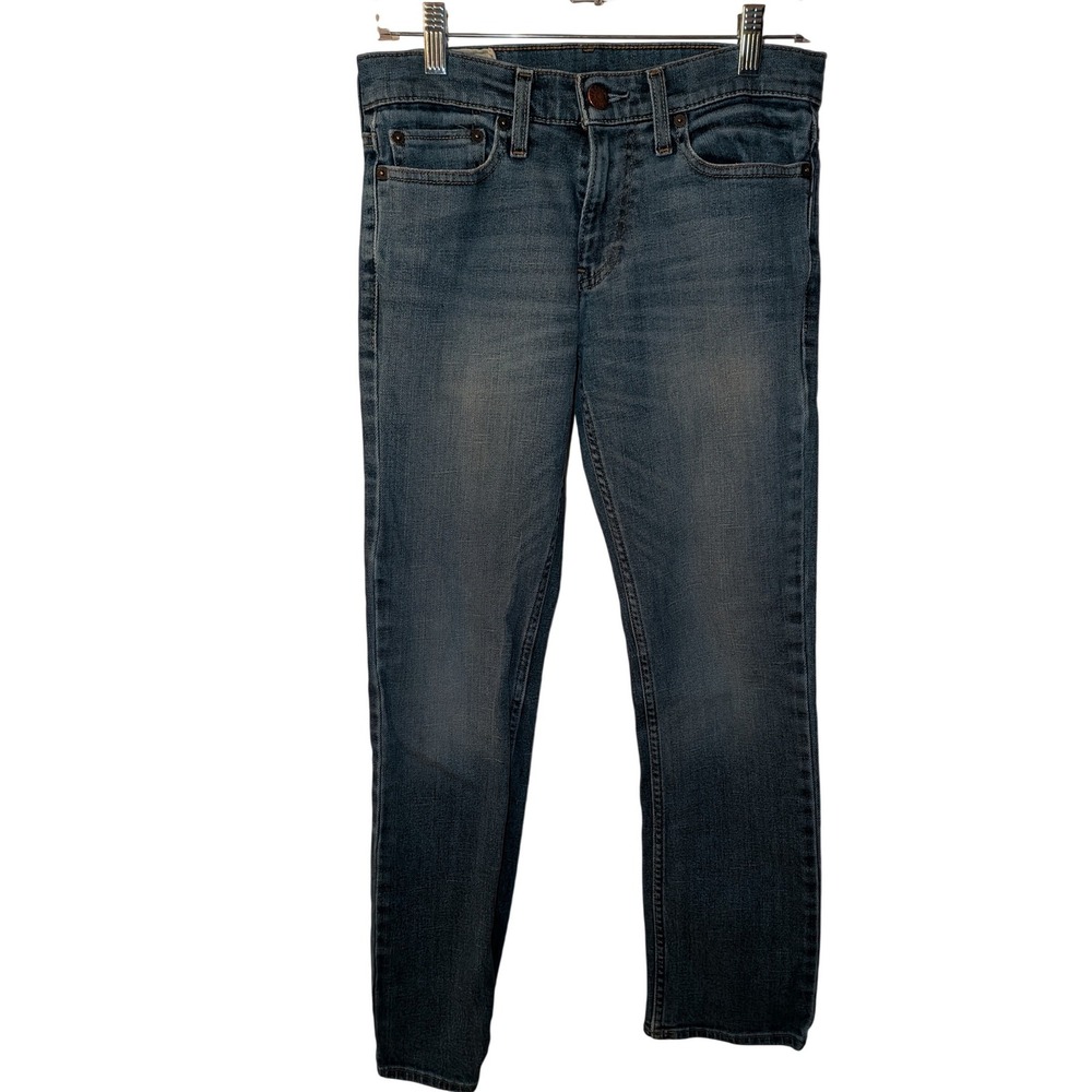 Hollister Mens Slim Straight Jeans Medium Wash Blue Denim 28x30‎ Authentic Denim